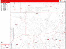 Jurupa Valley Digital Map Red Line Style